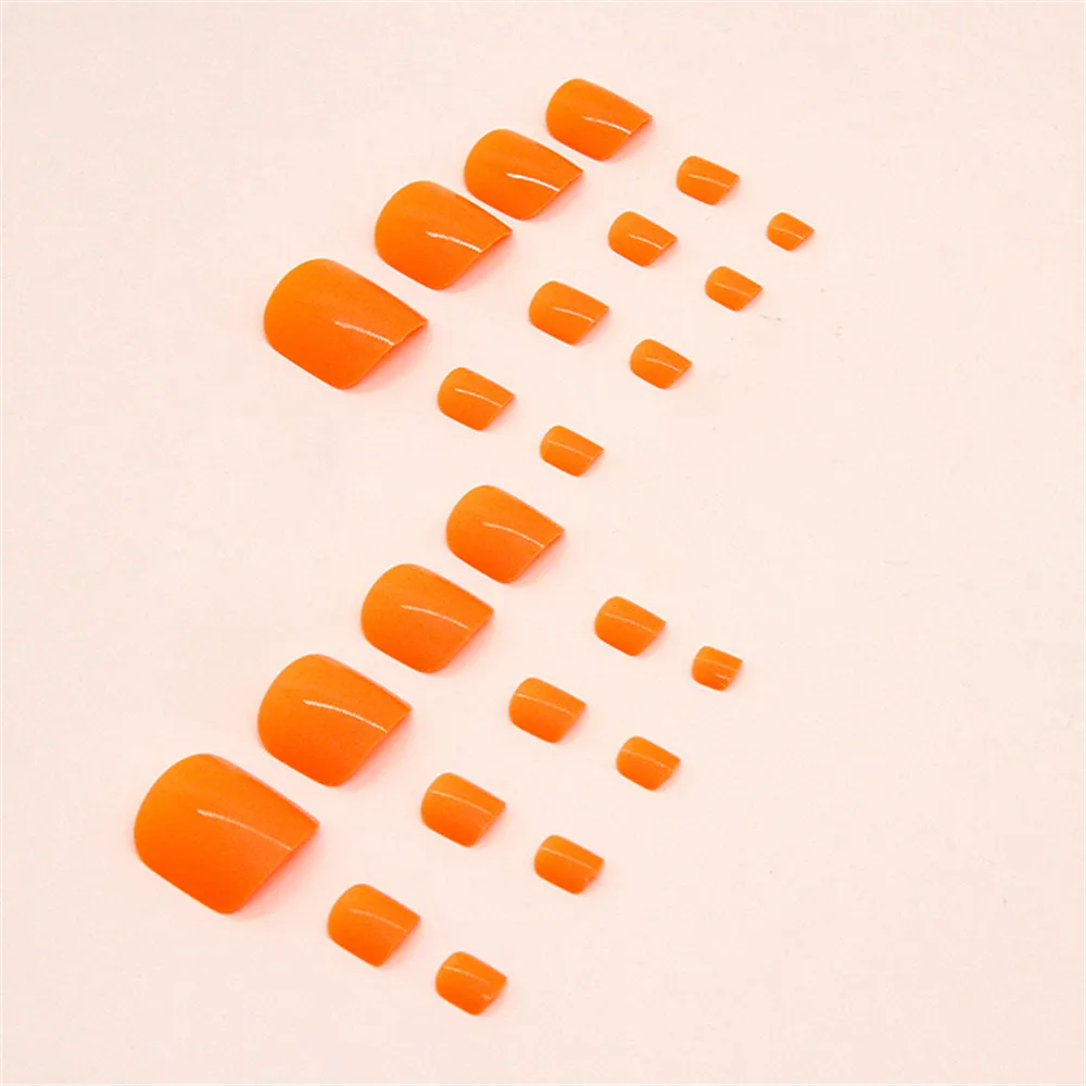 Square Toe Solid Color Bright Orange