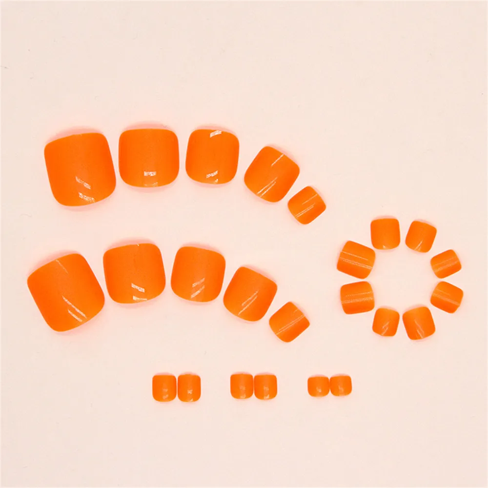 Square Toe Solid Color Bright Orange