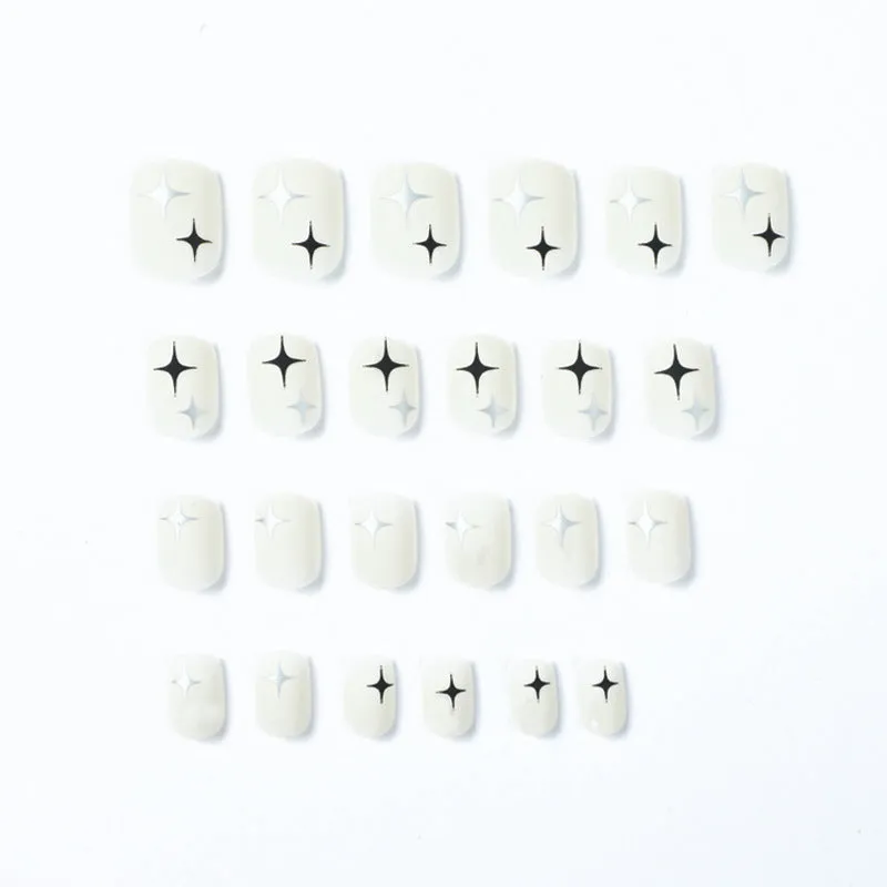 Square White Frosted Black Silver Starburst