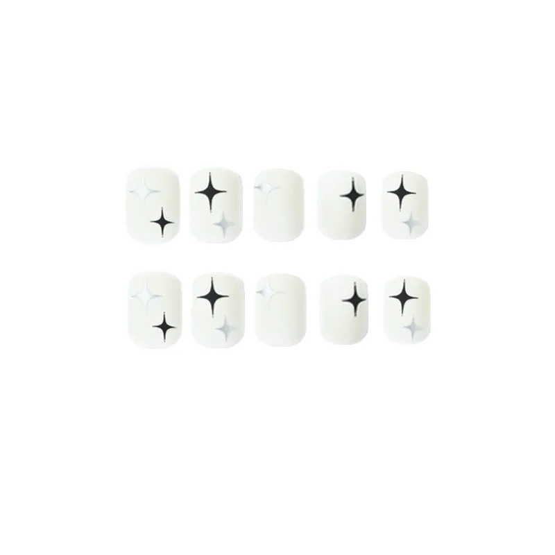 Square White Frosted Black Silver Starburst