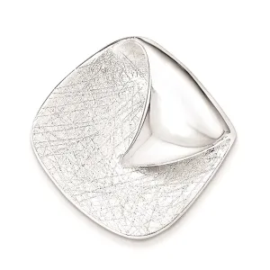 Sterling Silver Polished Textured Folded Chain Slide Pendant