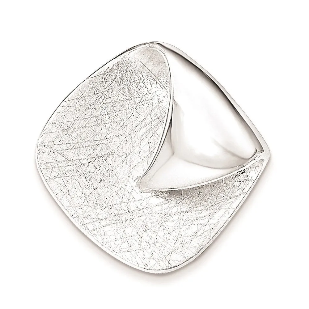 Sterling Silver Polished Textured Folded Chain Slide Pendant