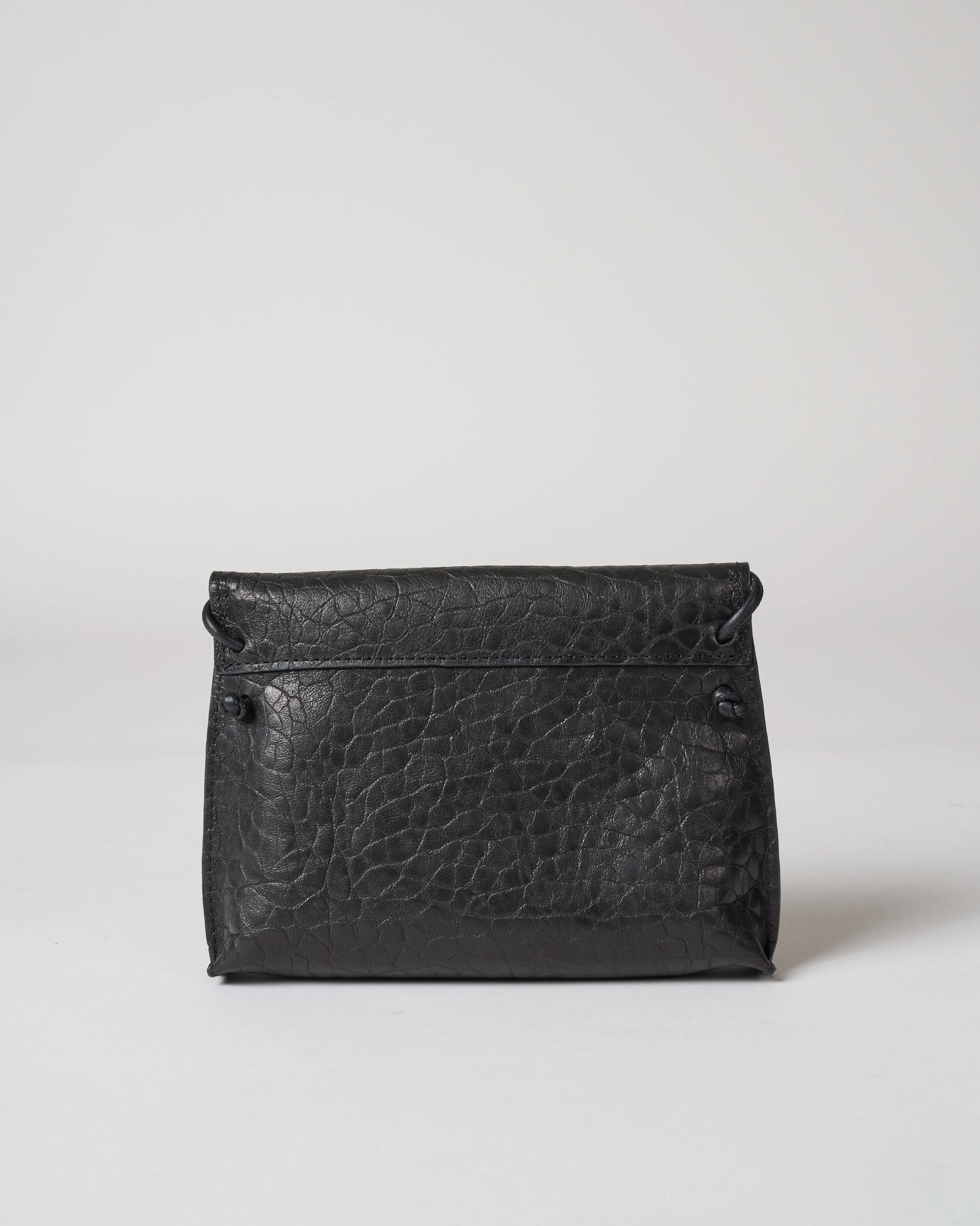 strappy foldover - licorice pebble