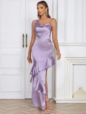 Strappy Sleeveless Ruffle Maxi Bodycon Dress HB01910