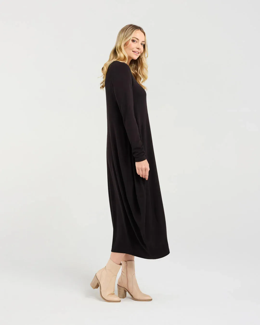 Tabitha Cashmere Blend Dress - Black