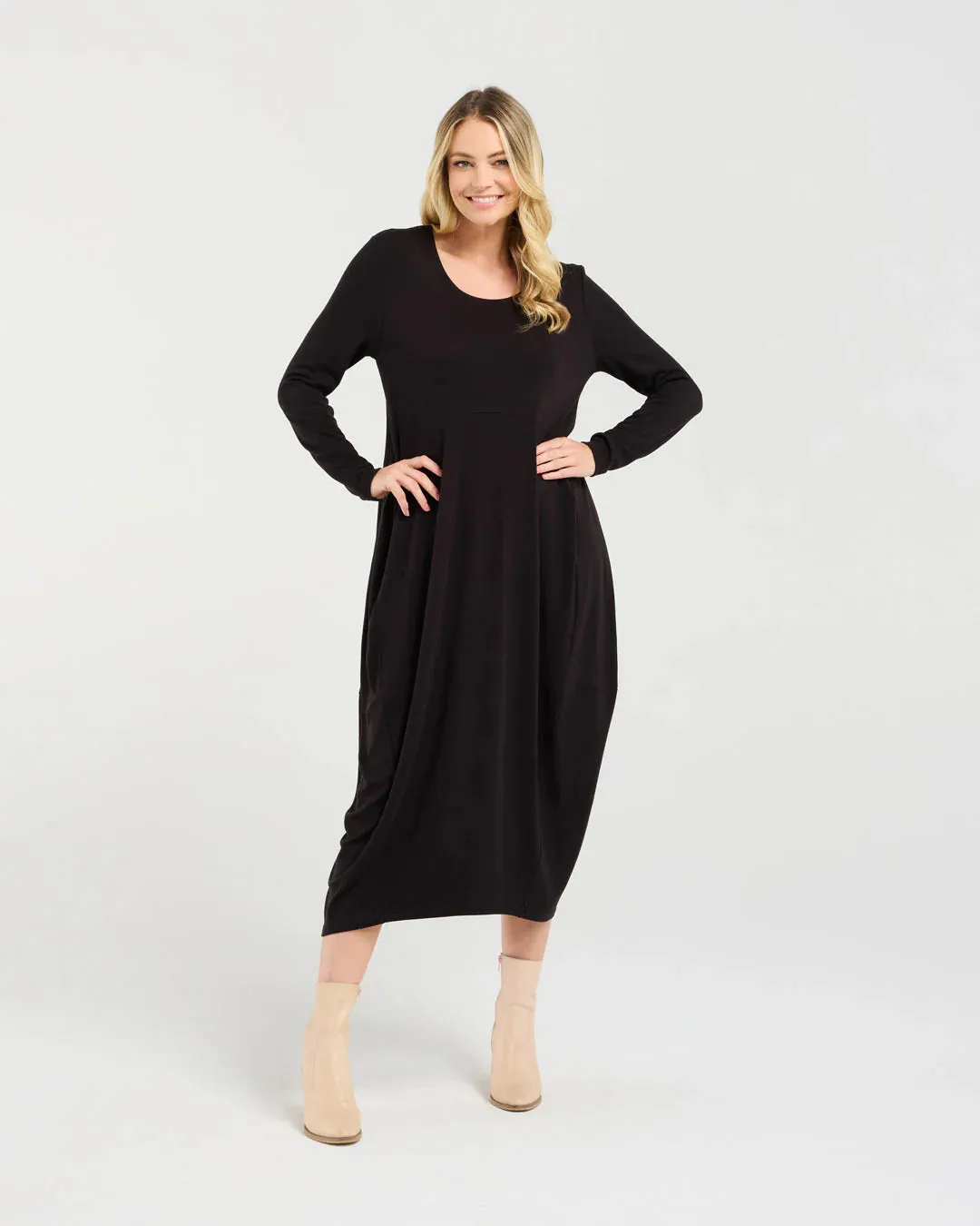 Tabitha Cashmere Blend Dress - Black