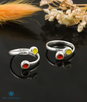 The Nivit Silver Toe-Rings (Yellow/ Front open)