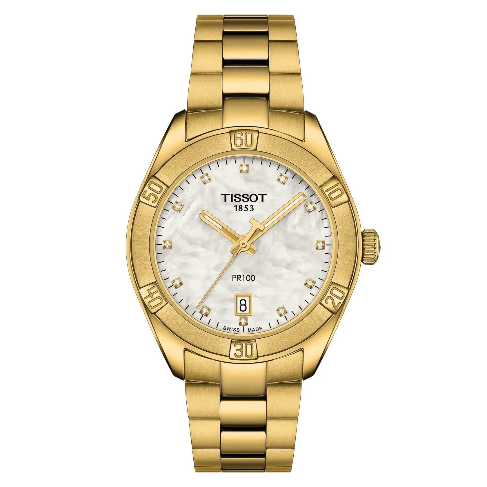 Tissot Women's Watch Pr 100 Sport Chic Motherperper Pvd Pvd Yellow Quartz T101.910.33.116.01