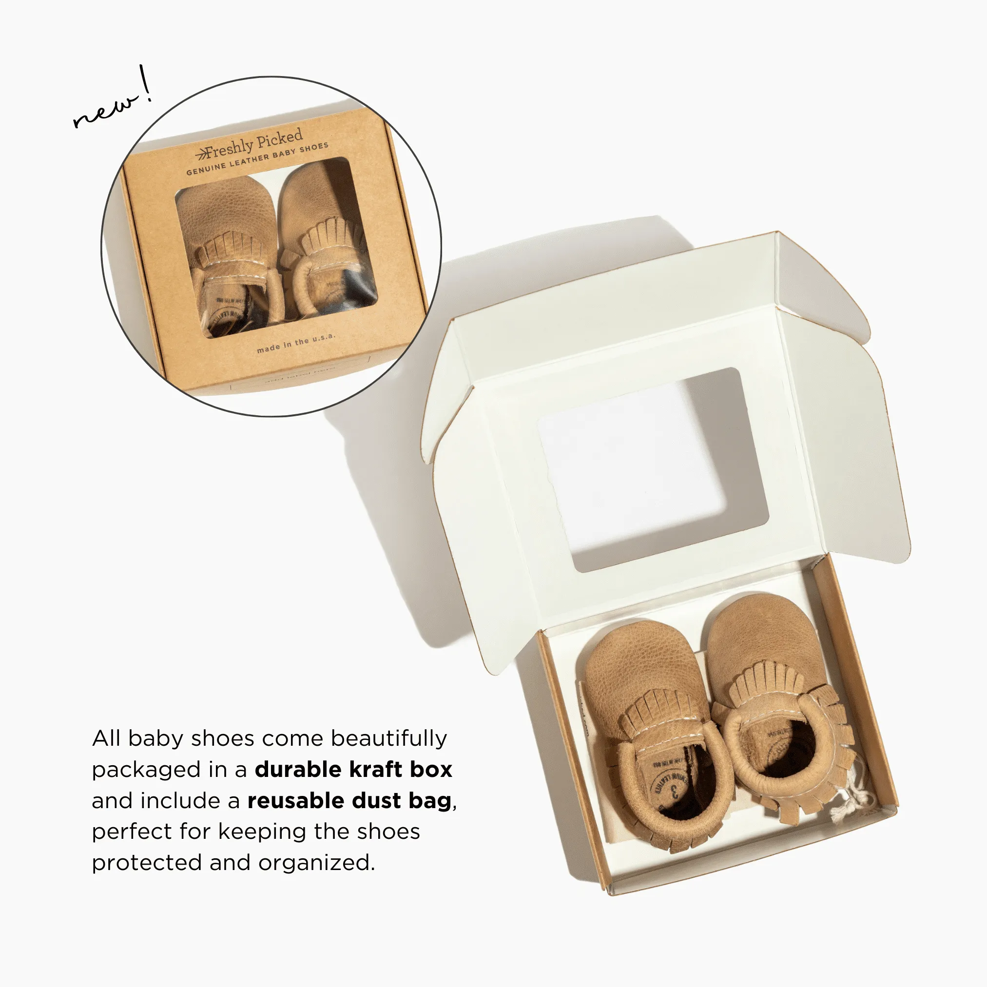 Toasted Bright White Moccasin Baby Shoe