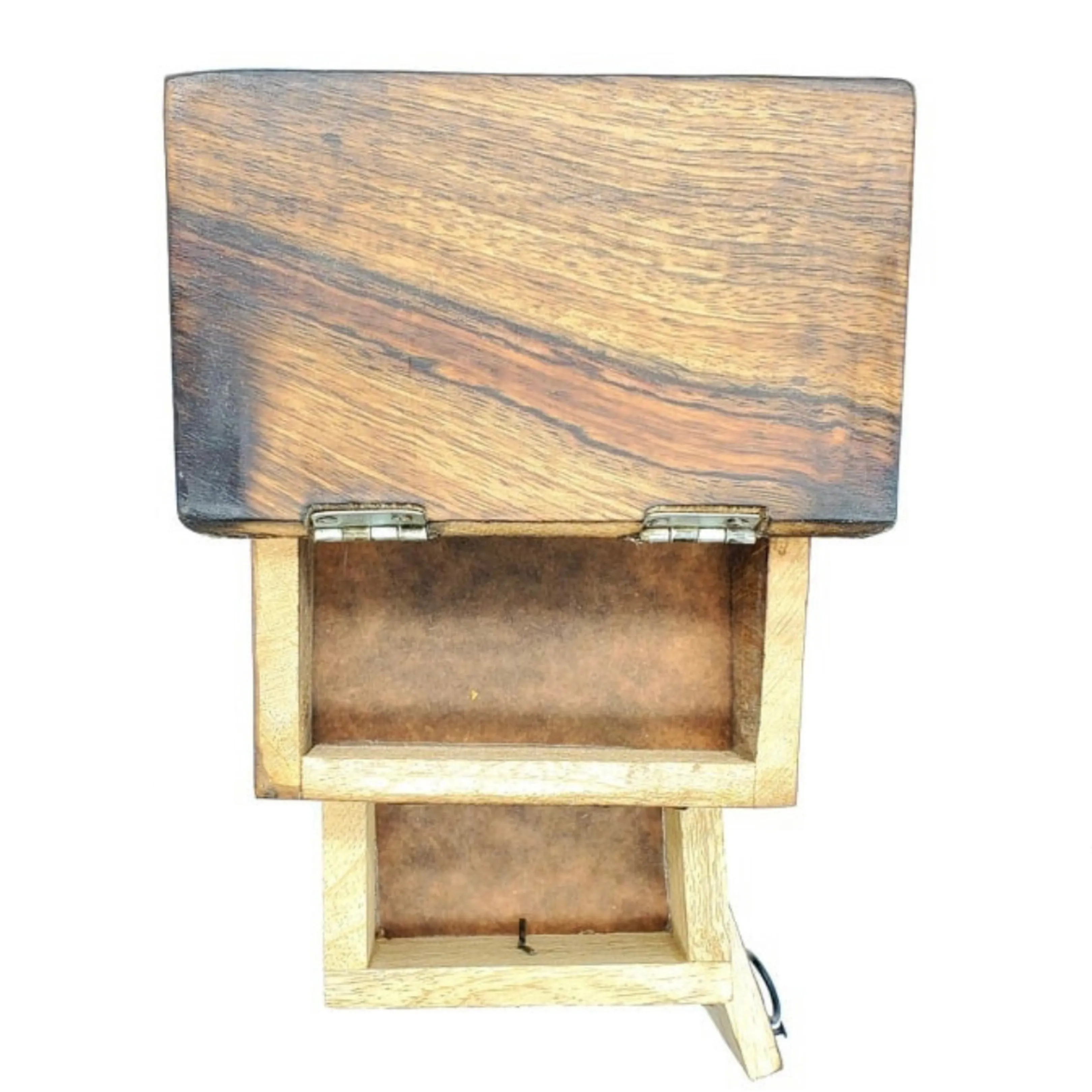 Triple Moon Goddess 3-Compartment Trinket Hutch | 4" x 9" Inches | Crystal Storage Box | Tarot Card Box | Carved Wooden Jewelry Box | Altar Box