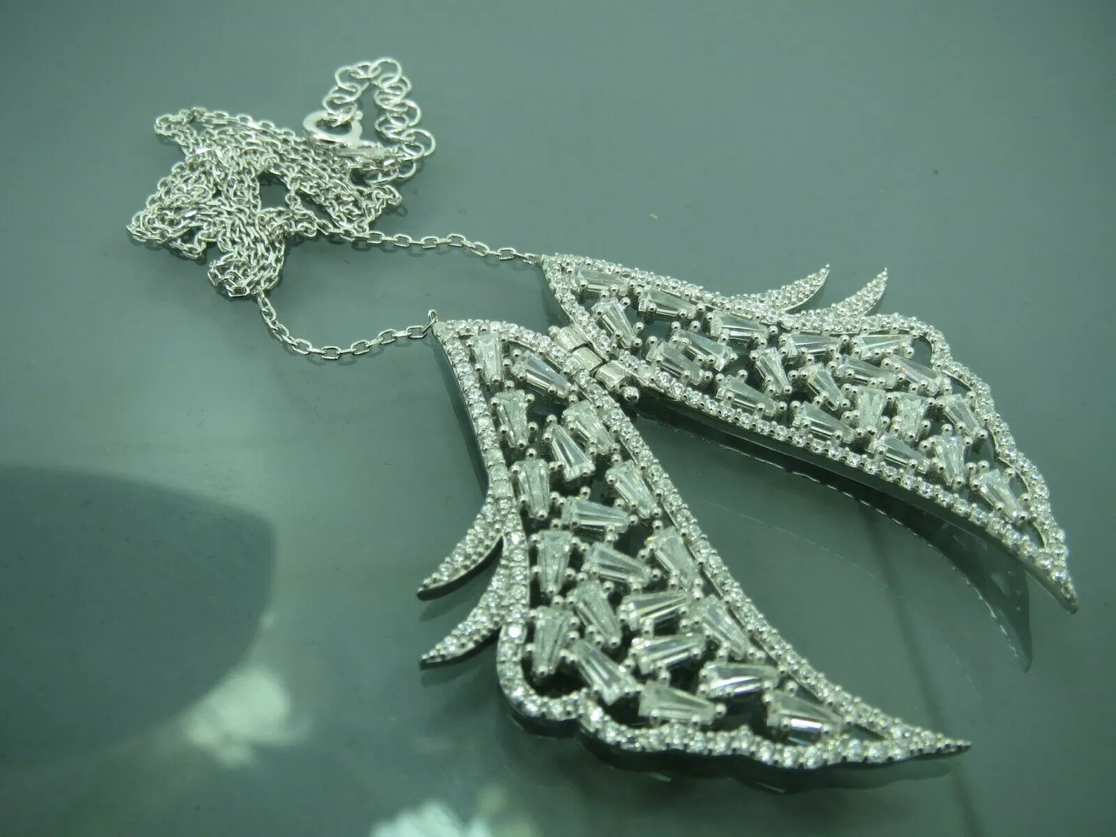 Turkish Handmade Jewelry 925 Sterling Silver Zircon Stone Women Necklace