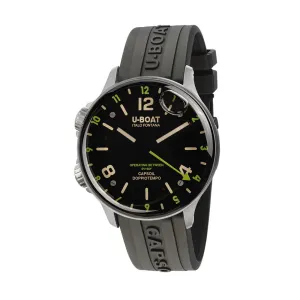 U-Boat Men's Silver Tone Case Black Dial Quartz Watch