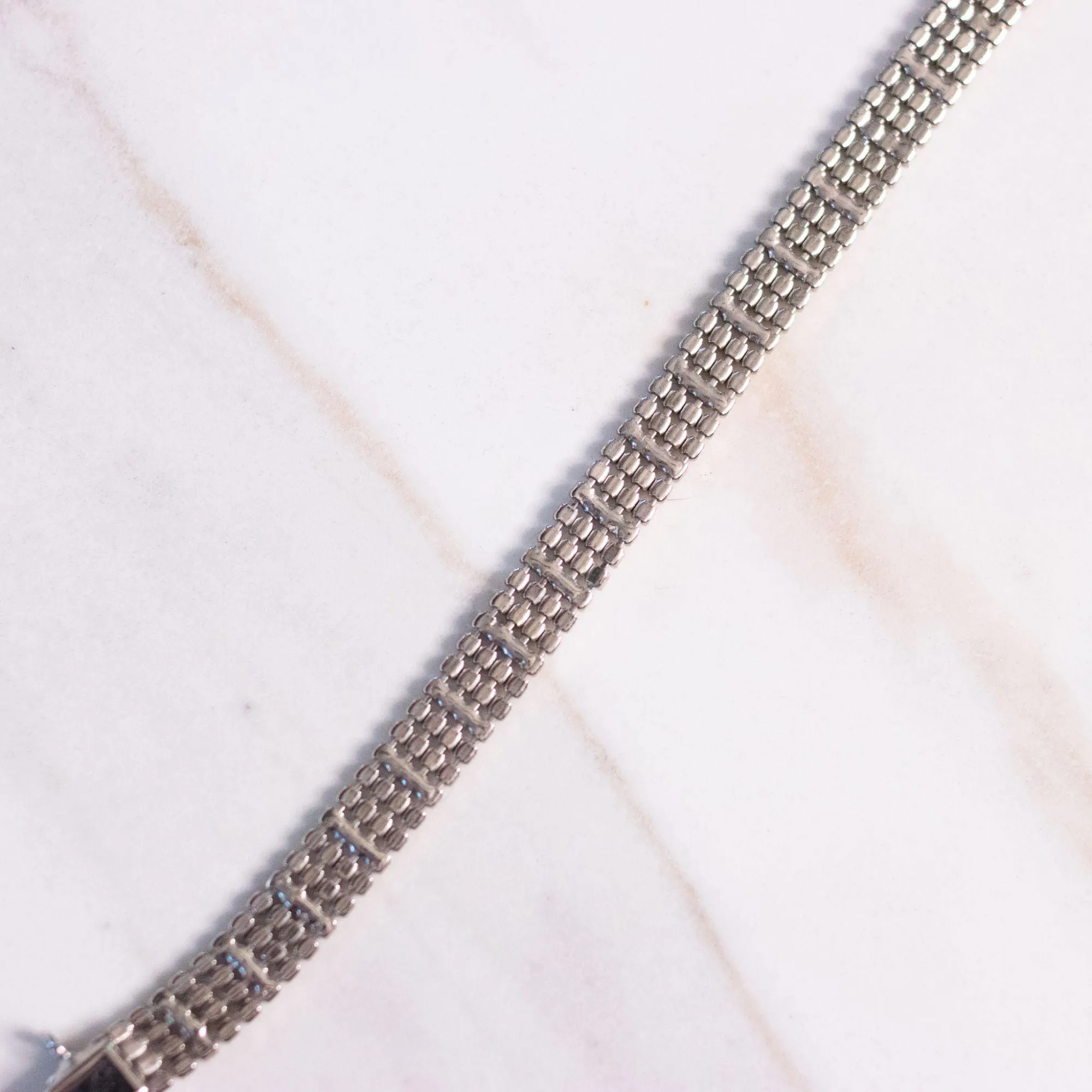 Vintage Art Deco Four Row Rhinestone Line Bracelet