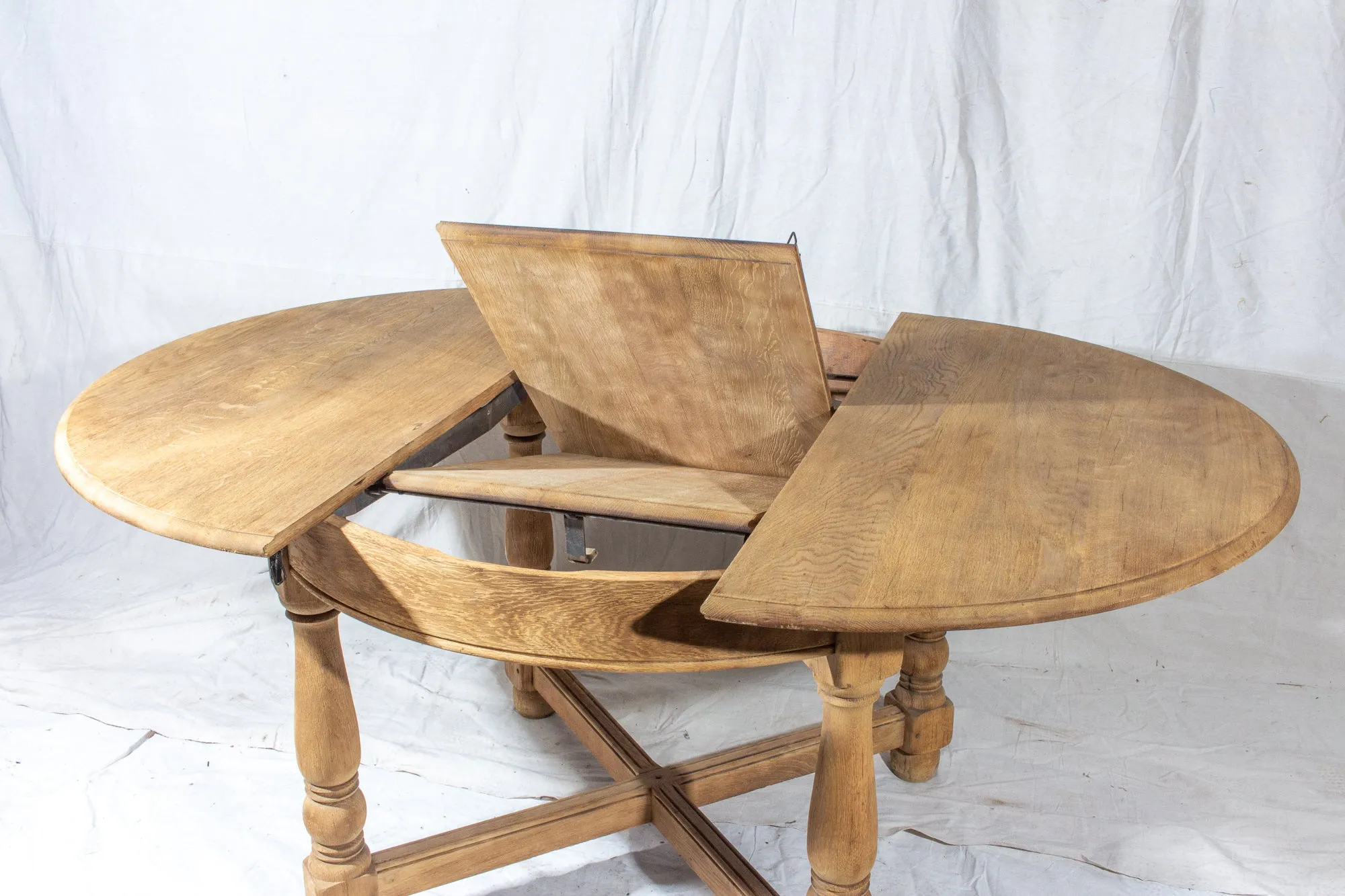 Vintage French Oak Butterfly Leaf Table