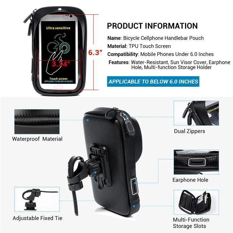 Waterproof Bike Smartphone Holder