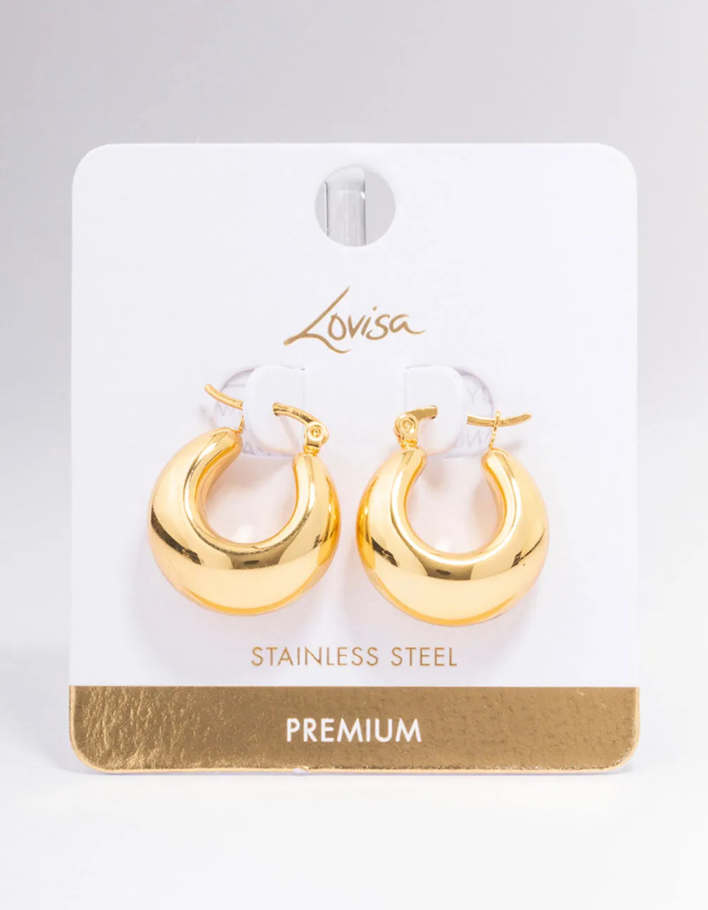 Waterproof Gold Plated Stainless Steel Full Bubble Hoop Earrings