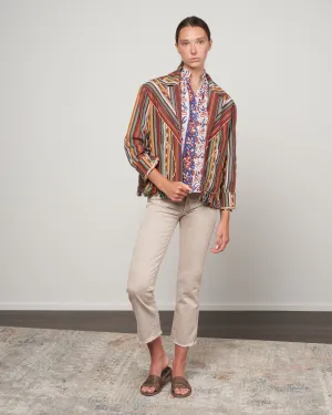 western montauk jacket - rust rust stripe