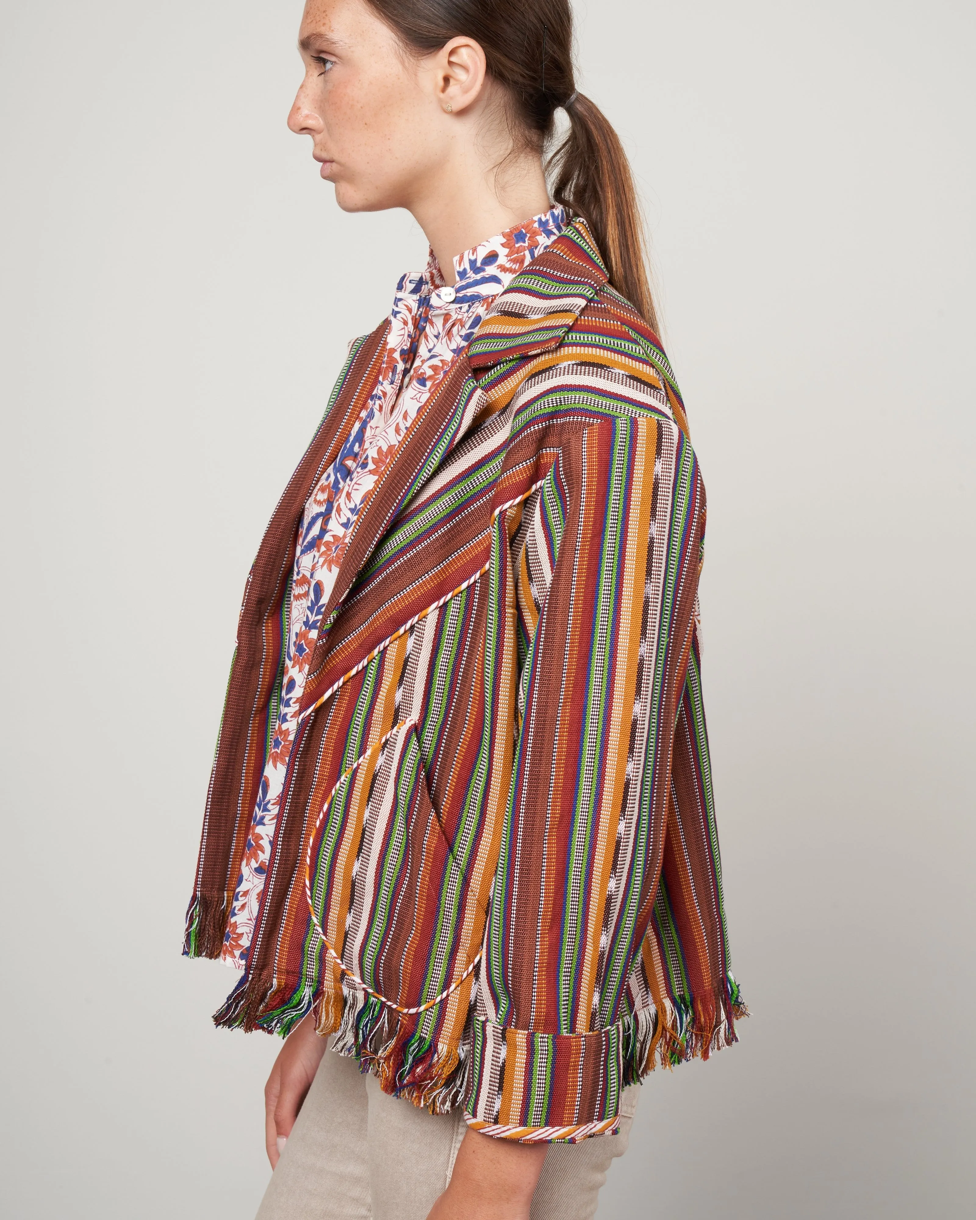 western montauk jacket - rust rust stripe