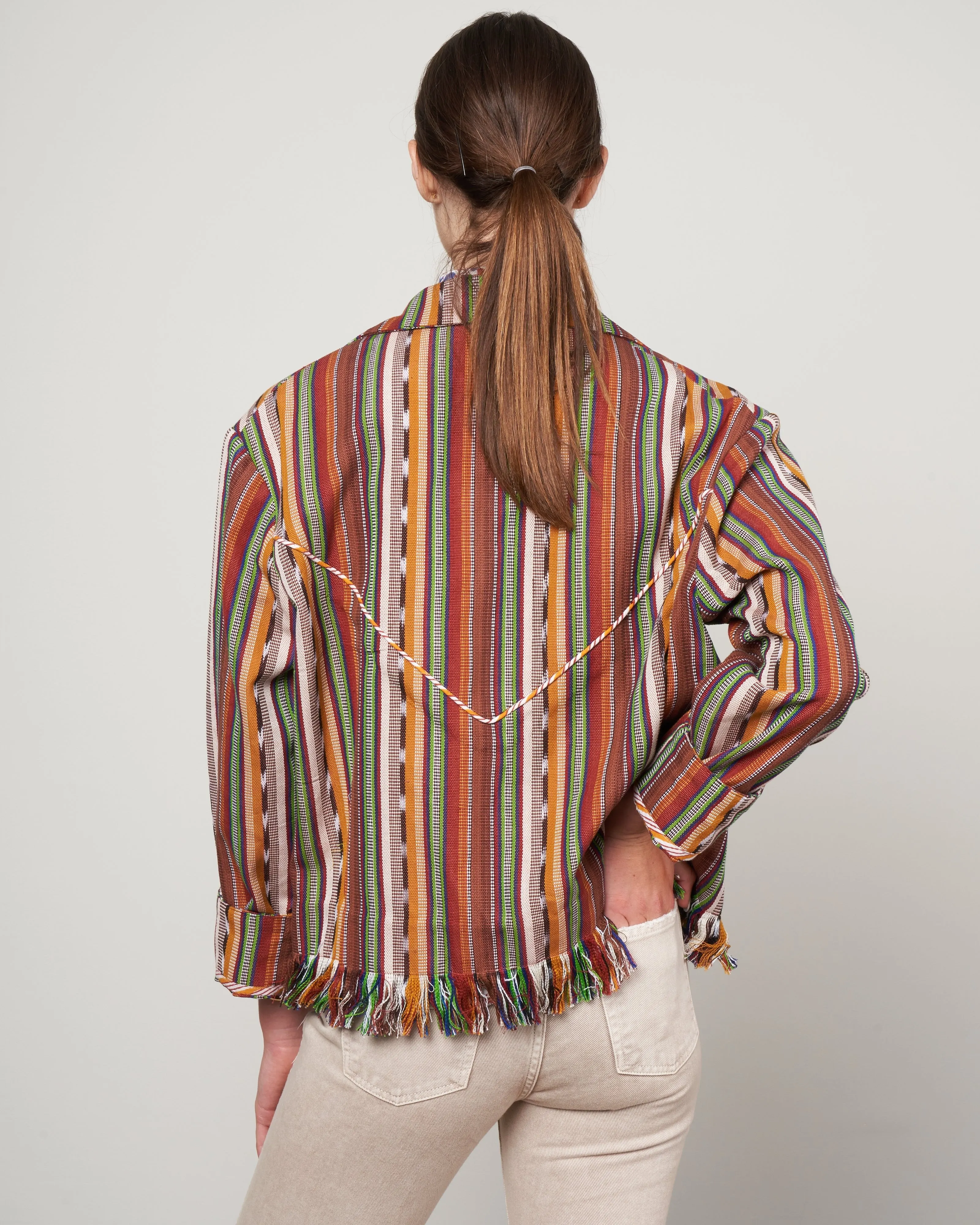 western montauk jacket - rust rust stripe