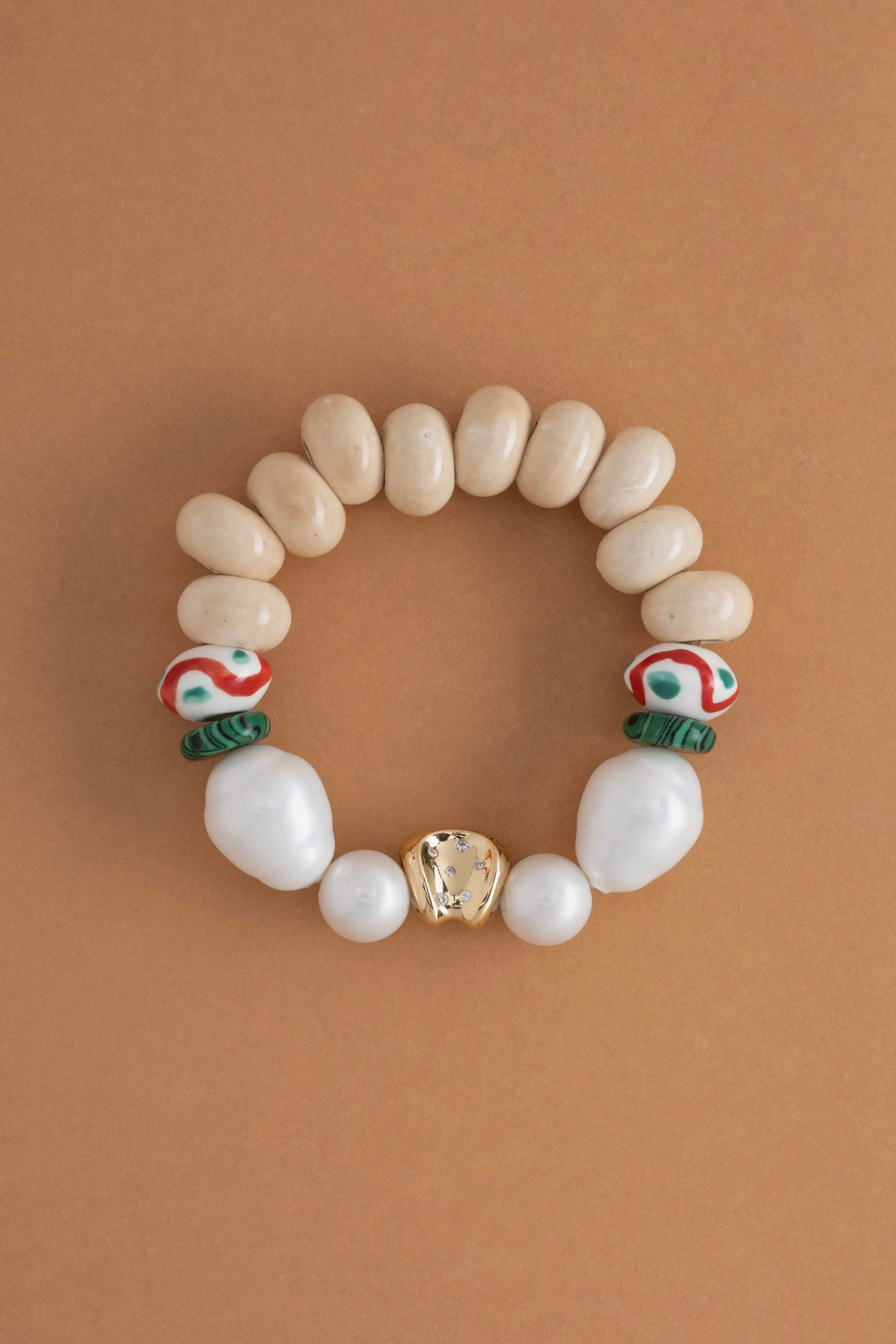 White Cream Stretchy Bracelet