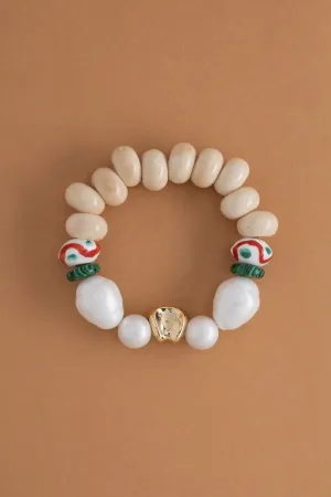 White Cream Stretchy Bracelet