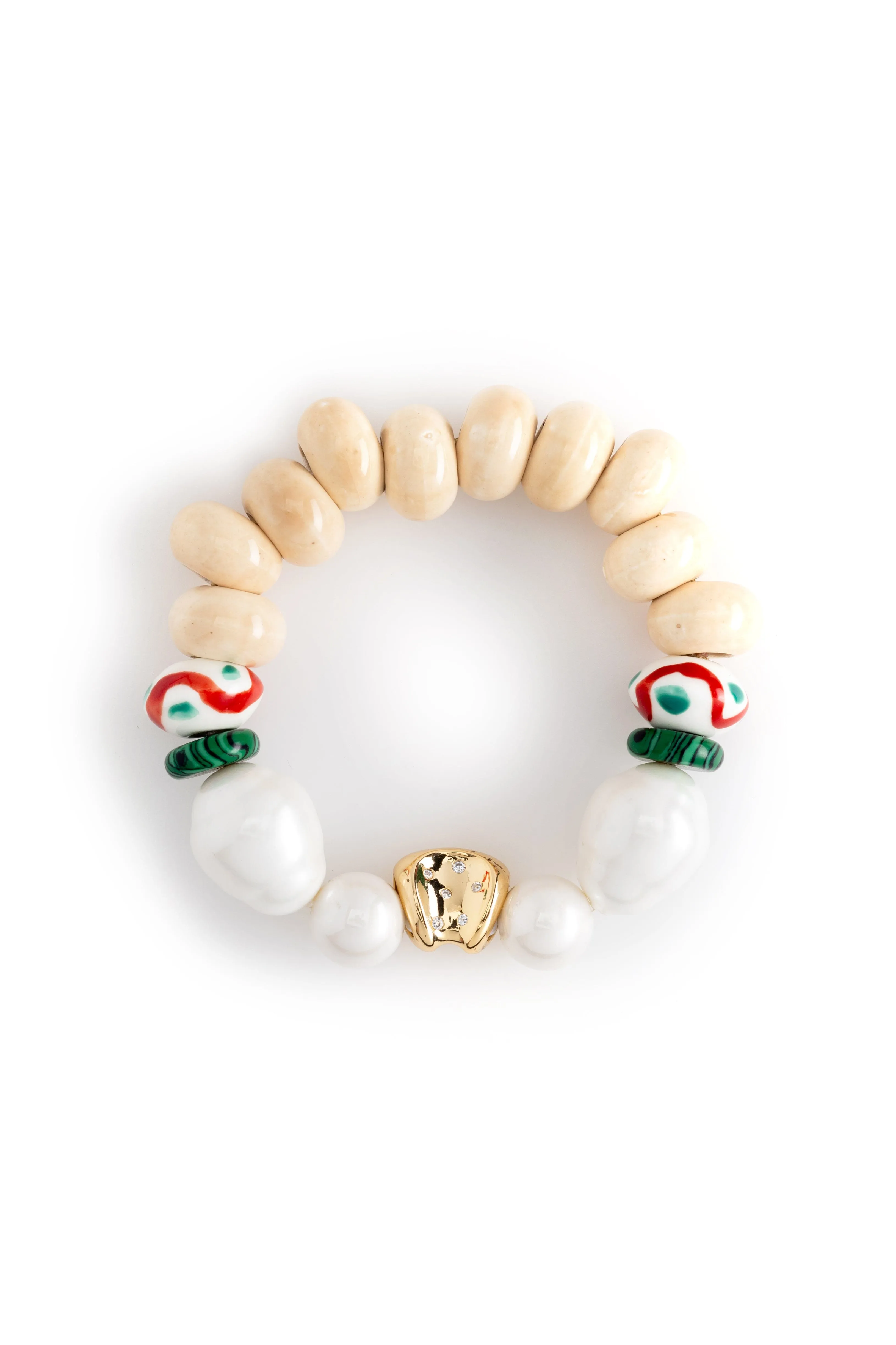 White Cream Stretchy Bracelet