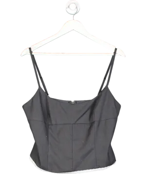 White Fox Grey Strappy Top With Flower Lace Detailing UK XL