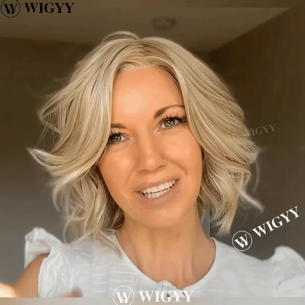 Wigyy Daily Use Blonde Highlighted Elegant Wig