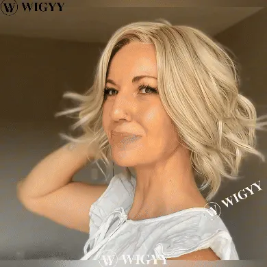 Wigyy Daily Use Blonde Highlighted Elegant Wig