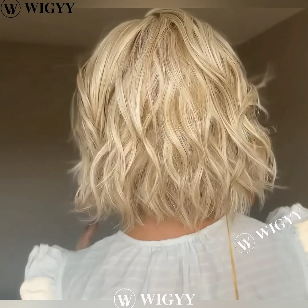 Wigyy Daily Use Blonde Highlighted Elegant Wig