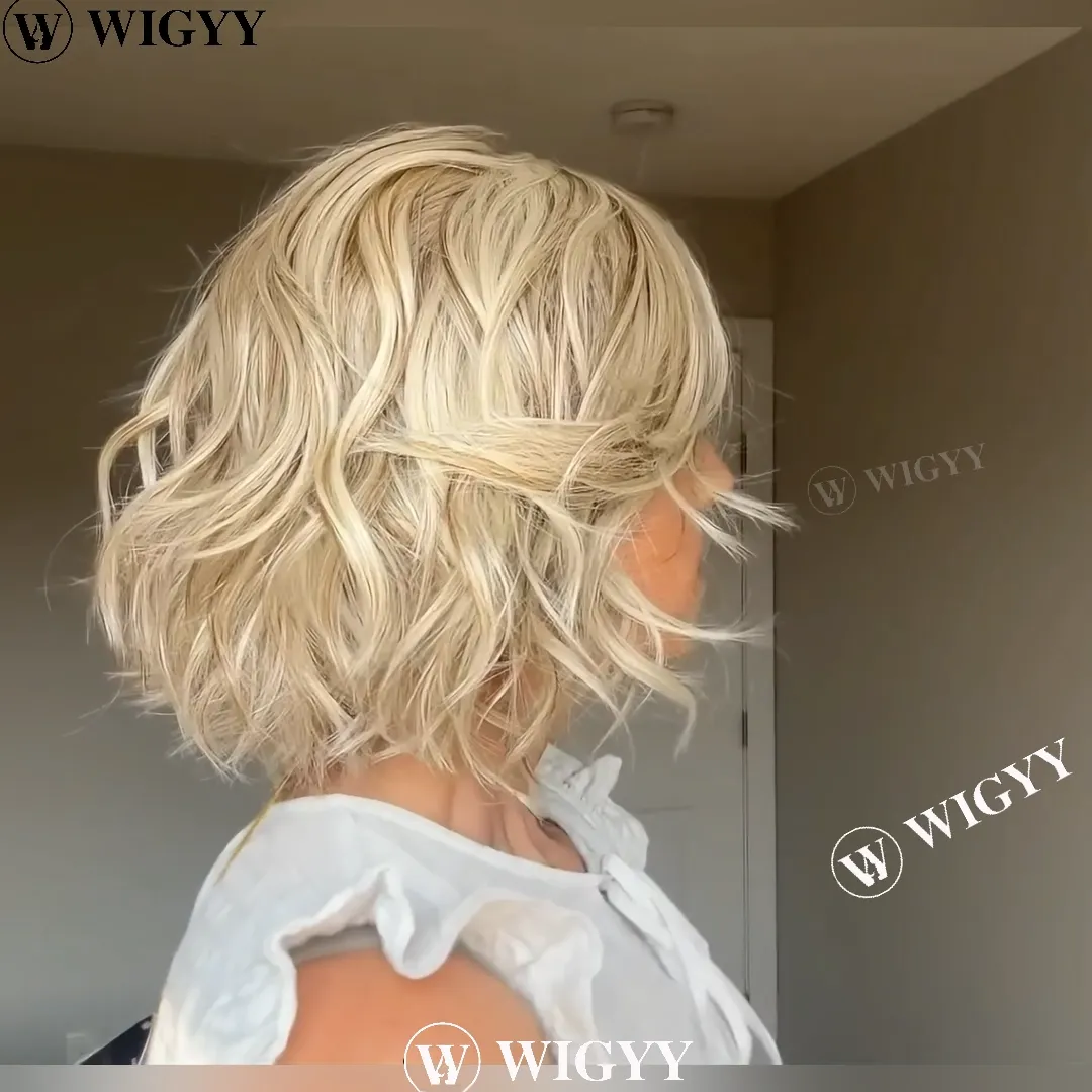 Wigyy Daily Use Blonde Highlighted Elegant Wig