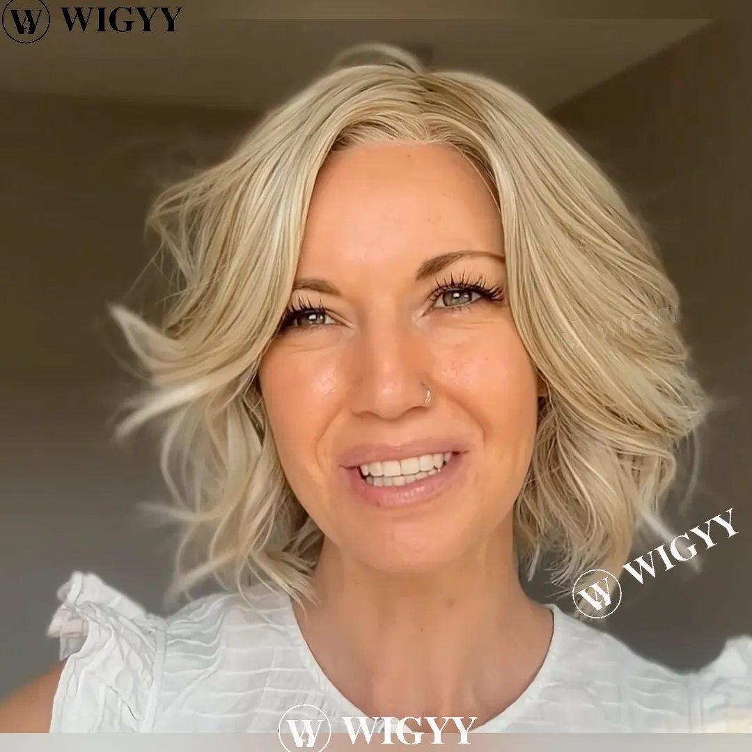 Wigyy Daily Use Blonde Highlighted Elegant Wig