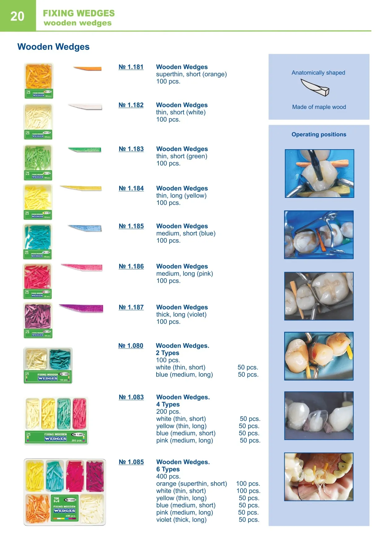 Wooden Wedges of 6 Types 400pcs