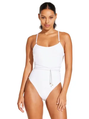 Yara Wrap One Piece In White EcoRib BT
