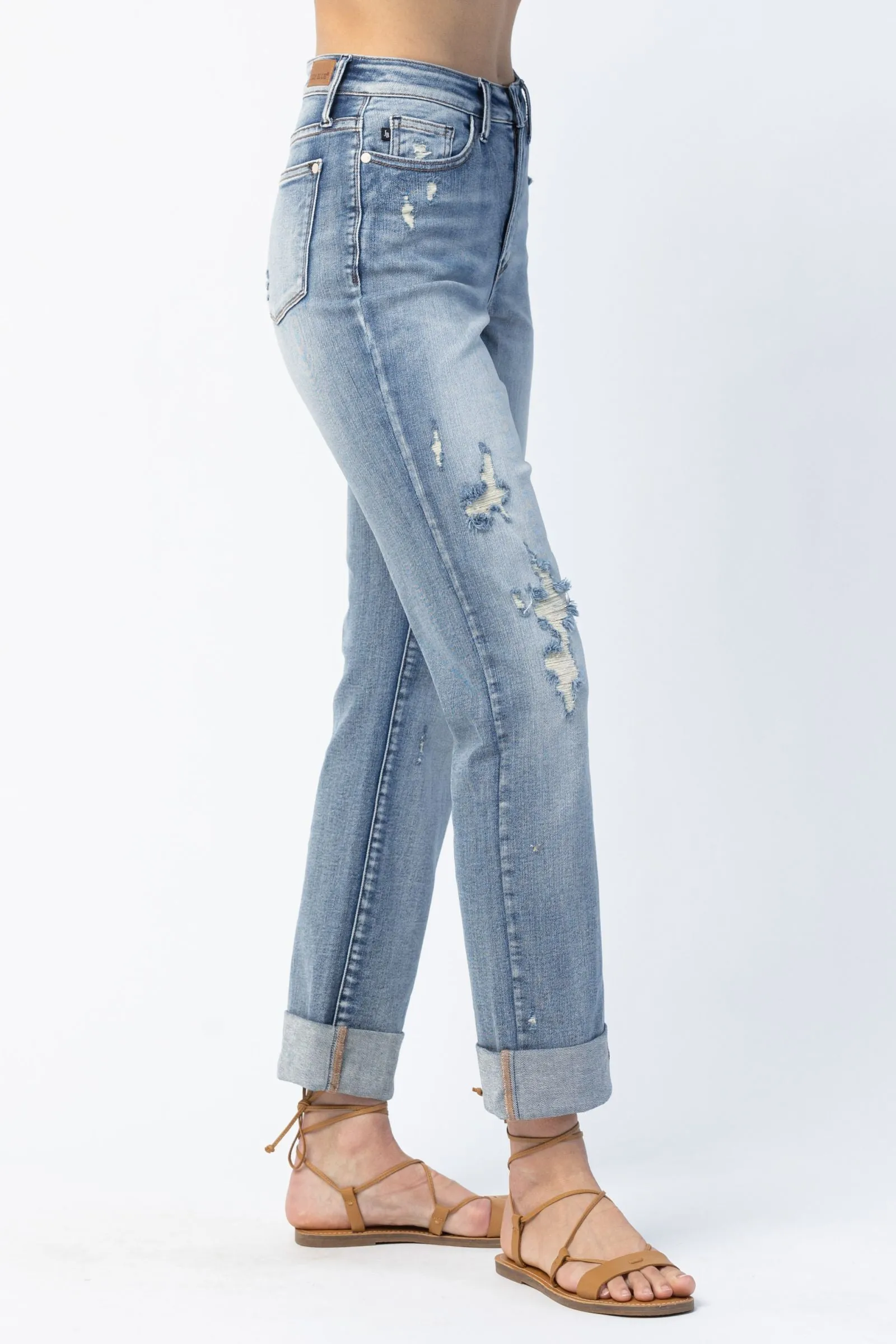 You Were Meant For Me Judy Blue Distressed Boyfriend Fit Jeans
